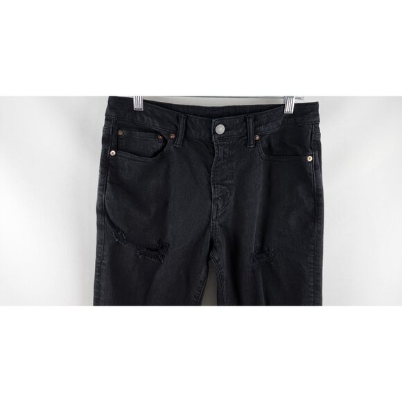American Eagle Jeans Mens 32x35 Airflex +Black Distressed Stretch Denim - Picture 2 of 10